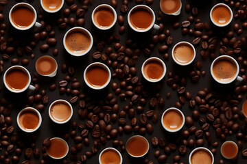 aerial view of various assorted coffee cups 