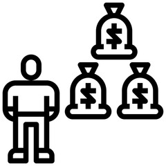 INVESTMENT line icon,linear,outline,graphic,illustration