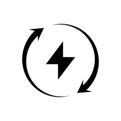 Renewable energy black glyph icon on white