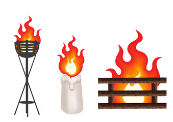 炎のイラストセット