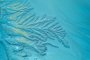 Ice pattern on blue background