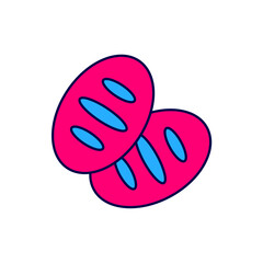 Filled outline Christian bread icon isolated on white background. Religion and Christianity. Vector