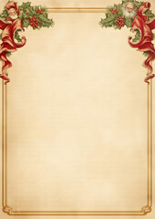 blank vintage letter for santa claus on transparent background