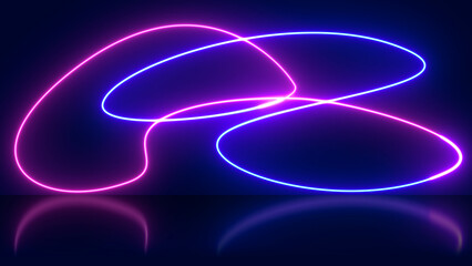 Abstract background of glowing neon lights in alpha shaped lines
