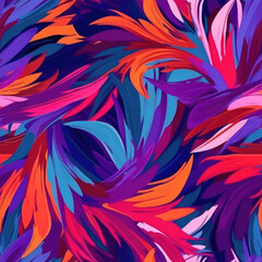 Fototapeta premium Colorful brush strokes abstract seamless pattern.