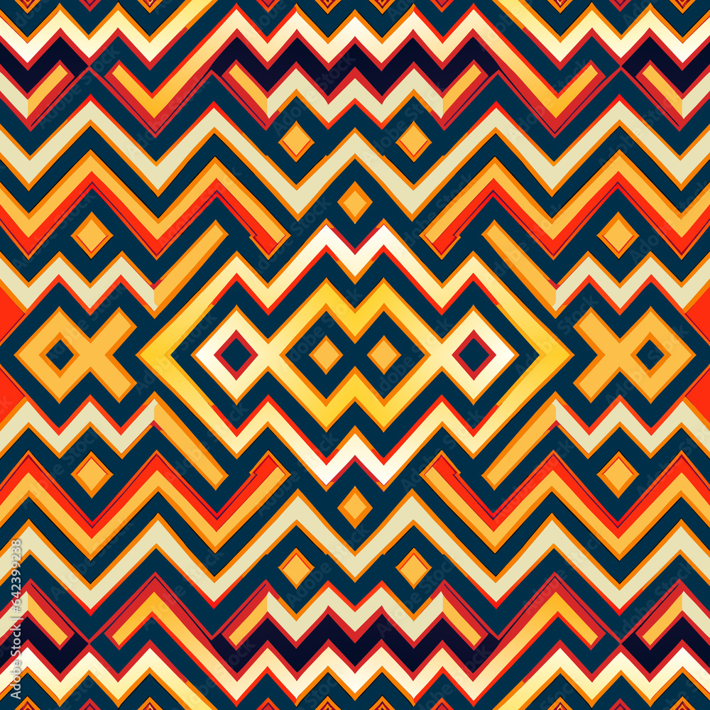Poster seamless zigzag pattern in retro style.