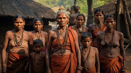 native tribal women from the village.
