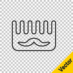 Black line Hairbrush icon isolated on transparent background. Comb hair sign. Barber symbol. Vector