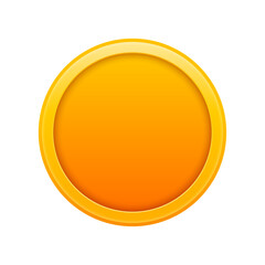 Vector 3d cartoon gold coin isolated on white background vector 3d illustration