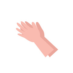 Vector applauding semi flat color vector hand gesture