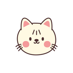 Vector cute cat face design on white background