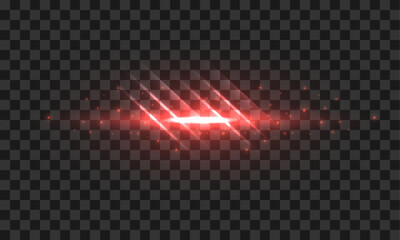 Vector red horizontal lens flares pack