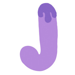 Purple letters, crayons  hand drawn