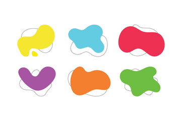 Fluid graphic shape element design vector liquid gradient abstract geometric modern splash wavy set for text copy space, idea of curvy backdrop for flyer or brochure