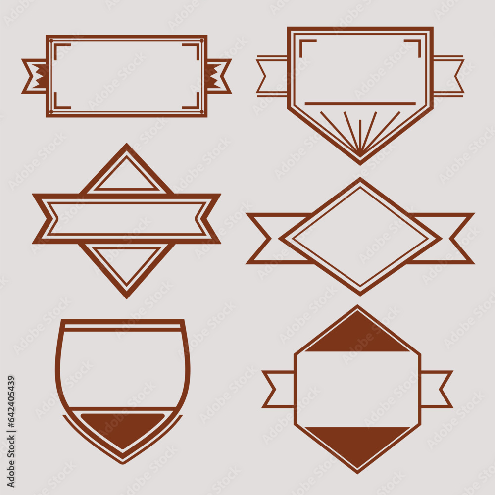Aufkleber logo frame set and element simple