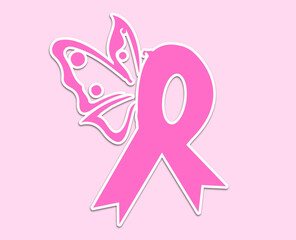 Breast Cancer awareness month - vector illustration - October