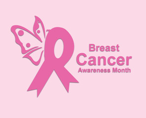 Breast Cancer awareness month - vector illustration - October