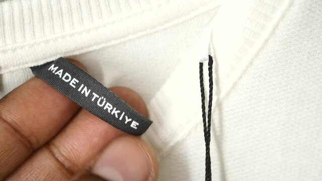  made in turkiye label on a cloth 