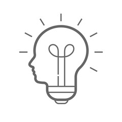 Icon of idea, conclusion, enterprising, visionary, consideration, opinion, thought, suggestion. Concept of Brainstorm icon
