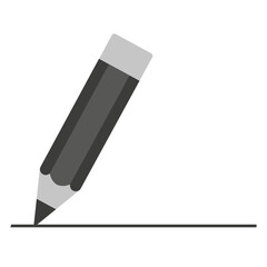 Illustration of a pencil drawing a dark line on a white background
