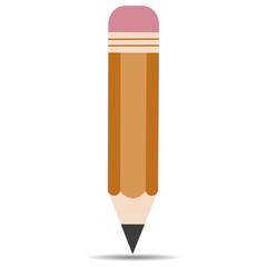 Illustration of a drawing pencil with shadow on a white background