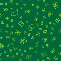 Set line Tie, Project team base and Productive human on seamless pattern. Vector