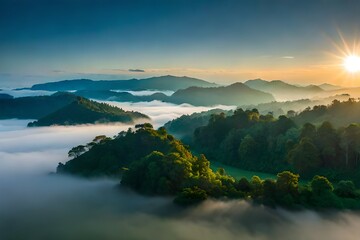 sunrise in the mountains generated Ai 