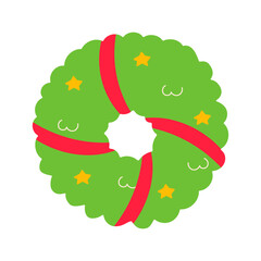 wreath christmas tree bow bells icon element