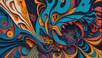 abstract pattern with flowers