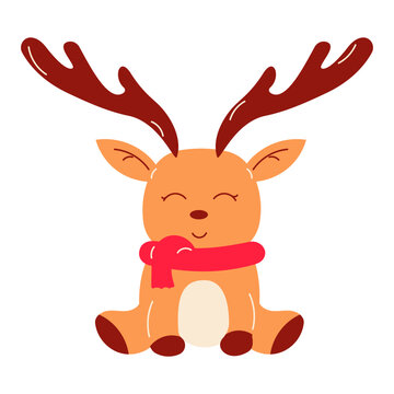 deer christmas character magic animal icon element