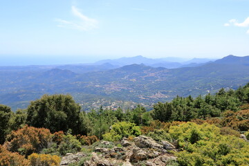 Fototapeta na wymiar sardinian mountain landscape near Biddamanna Istrisàili/Villagrande Strisaili/Arzana, Italy