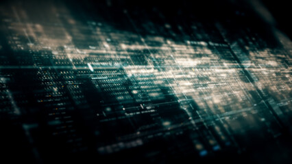 Advanced data matrix simulation UI with cutting-edge digital environment with a dynamic and immersive display of interconnected data matrix information networks systems background
