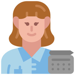 woman graphic designer flat icon