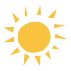 Sun icon isolated on white background. Vector illustration