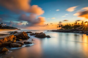 sunset over the river