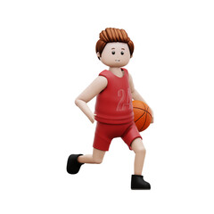 3d boy playing basketball