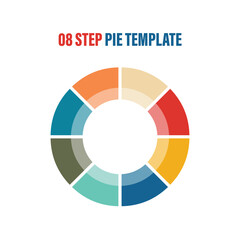 circle Pie charts for infographics. Elements with 2, 3. 4, 5, 6, 7, 8, 9, 10 steps, options