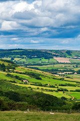 View across fields and hills from Ravenscar, Yorkshire