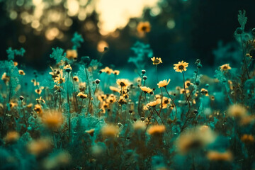 Fototapeta na wymiar Flowers in Bloom, Blurry Spectacular Backdrops: Floral Fantasy