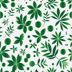 Leaves seamless pattern green pattern