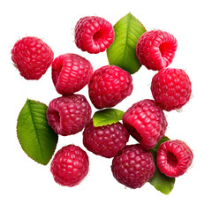 Raspberries isolated on transparent background