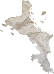 seychelles island map paper texture cut out on transparent background.