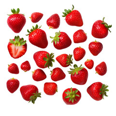 Strawberries isolated on transparent background, png