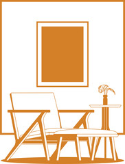 modern minimalist interior living room vector illustration