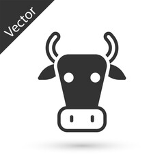 Grey Cow icon isolated on white background. Vector