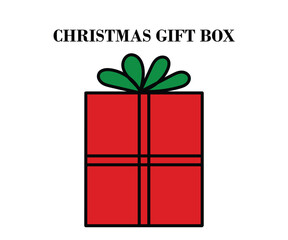 Merry Christmas gift box by green and red with background with vector illustrations