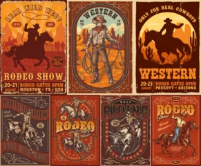  Western show colorful set flyers © DGIM studio