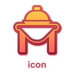 Gold Table food icon isolated on white background. Vector