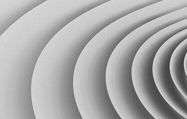 Dynamically curved lines, black and white abstract background, 3d rendering