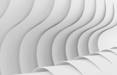 Light gray abstract undulating background, 3d render